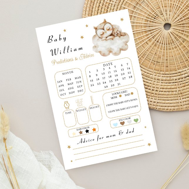 Whimsical Gold Star Baby Predictions Advice Game (Von Creator hochgeladen)