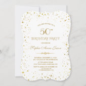 Whimsical Gold Starry Night 50. Geburtstag Einladung (Vorderseite)