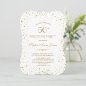 Whimsical Gold Starry Night 50. Geburtstag Einladung (Stehend Vorderseite)