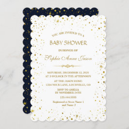 Whimsical Gold Starry Night Baby Dusche Einladung