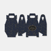 Whimsical Gold Starry Night Navy Blue Wedding Geschenkschachtel (Ungefaltet)