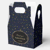 Whimsical Gold Starry Night Navy Blue Wedding Geschenkschachtel (Geöffnet)