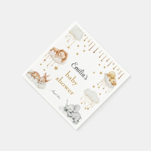 Whimsical Gold Starry Sky Sleeping Animes Serviette (Ecke)