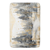 Whimsical Gold und Grau Winter im Wald Badematte (Vorderseite Vertikal)