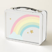 Whimsical Gold Unicorn Girl Metall Lunch Box (Rückseite)