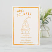 Whimsical Golden Hour Save the Date Einladung (Stehend Vorderseite)
