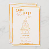 Whimsical Golden Hour Save the Date Einladung (Vorne/Hinten)