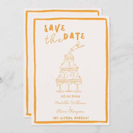 Whimsical Golden Hour Save the Date Einladung (Vorne/Hinten)