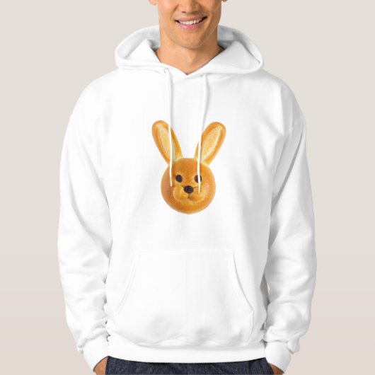 Whimsical Golden Rabbit Food Art Hoodie (Vorderseite)