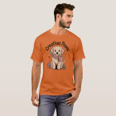 Whimsical Golden Retriever Crafting with Yarn Dog T-Shirt (Vorne ganz)