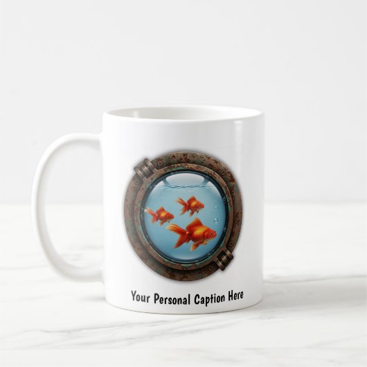 Whimsical Goldfish Inside a Porthole Kaffeetasse (Links)