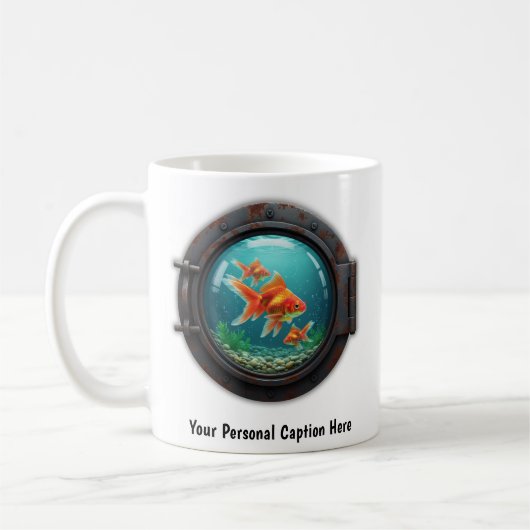 Whimsical Goldfish Inside a Porthole Kaffeetasse (Links)