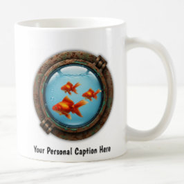 Whimsical Goldfish Inside a Porthole Kaffeetasse