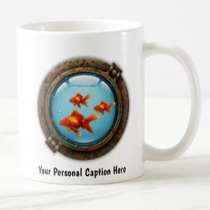 Whimsical Goldfish Inside a Porthole Kaffeetasse