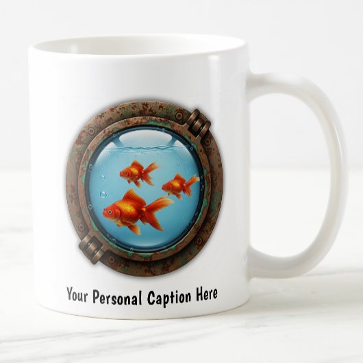 Whimsical Goldfish Inside a Porthole Kaffeetasse