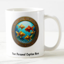 Whimsical Goldfish Inside a Porthole Kaffeetasse