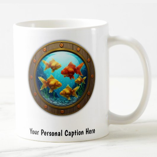 Whimsical Goldfish Inside a Porthole Kaffeetasse