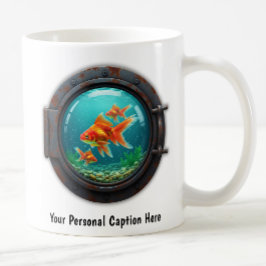 Whimsical Goldfish Inside a Porthole Kaffeetasse