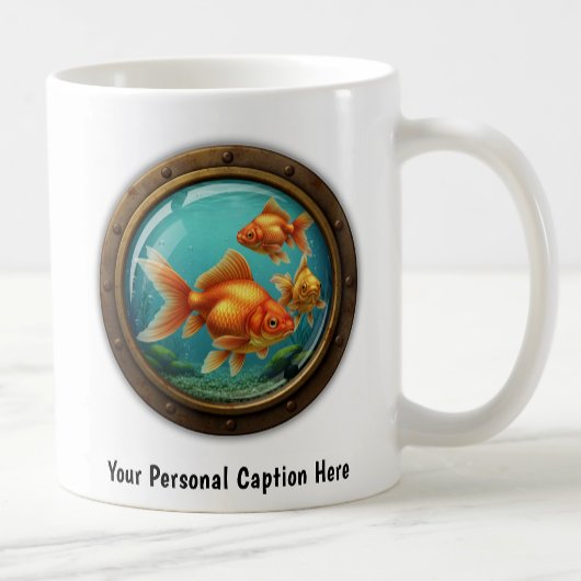 Whimsical Goldfish Inside a Porthole Kaffeetasse