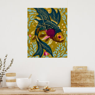 Whimsical Goldfish Poster - Natur Inspiriert Kunst