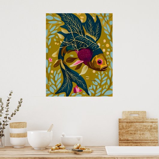 Whimsical Goldfish Poster - Natur Inspiriert Kunst (Küche)