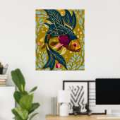 Whimsical Goldfish Poster - Natur Inspiriert Kunst (Heimbüro)