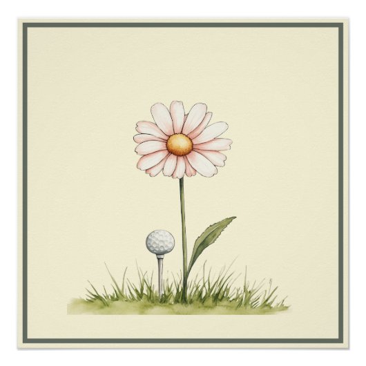 Whimsical Golf Art für Kinder Zimmer oder Kinderzi Poster (Vorderseite)