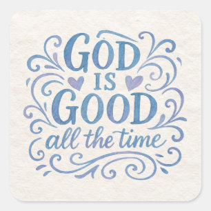 Whimsical Good is Good Typografie Quadratischer Aufkleber
