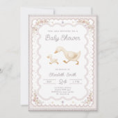 Whimsical Goose Boho Gender Neutral Baby Shower Einladung (Vorderseite)
