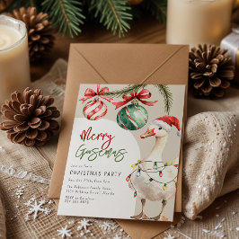 Whimsical Goose Christmas Party Einladung