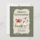 Whimsical Goose Classroom Christmas Feiertagskarte (Vorderseite)
