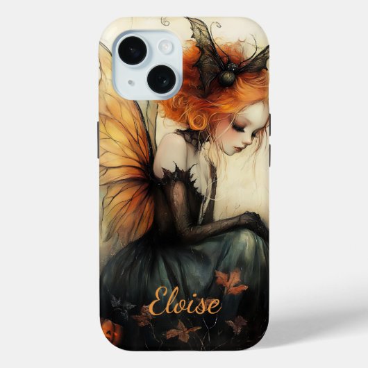 Whimsical Goth Fairy & Bat | Custom Halloween Case (Rückseite)