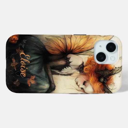 Whimsical Goth Fairy & Bat | Custom Halloween Case (Rückseite (Horizontal))