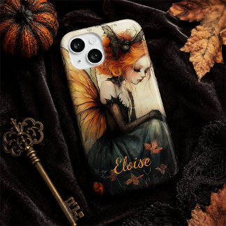 Whimsical Goth Fairy & Bat | Custom Halloween Case