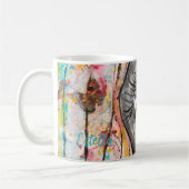 Whimsical Goth Girl Mime Clown Positivity Liebe Fu Kaffeetasse (Links)
