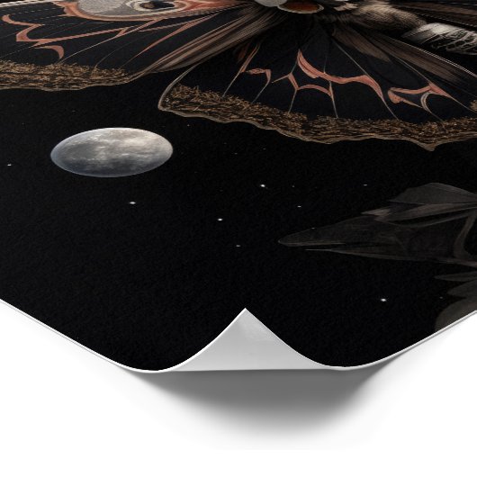 Whimsical Gothhead Moth Poster (Ecke)