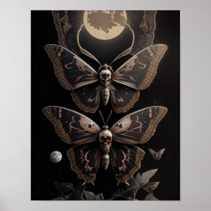 Whimsical Gothhead Moth Poster