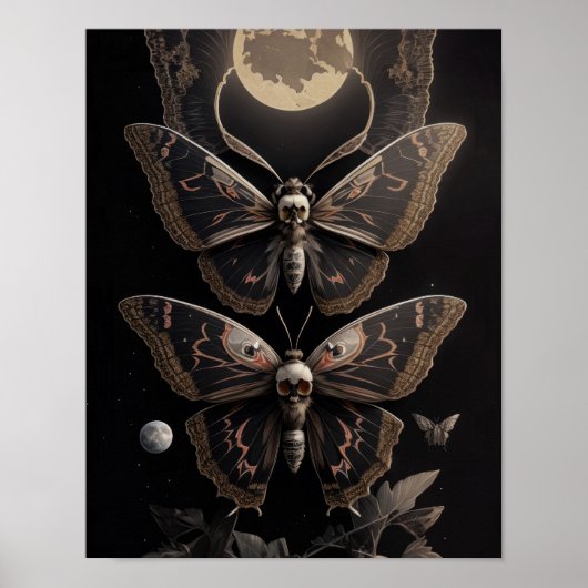 Whimsical Gothhead Moth Poster (Vorne)