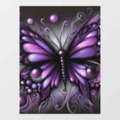 Whimsical Gothic Butterfly Lila Black Colorful Fensteraufkleber (Blatt)