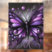 Whimsical Gothic Butterfly Lila Black Colorful Fensteraufkleber (Blatt 2)