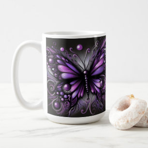 Whimsical Gothic Butterfly Lila Black Colorful Kaffeetasse