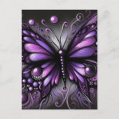 Whimsical Gothic Butterfly Lila Black Colorful Postkarte (Vorderseite)