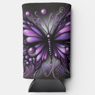 Whimsical Gothic Butterfly Lila Black Colorful Selters Dosenkühler