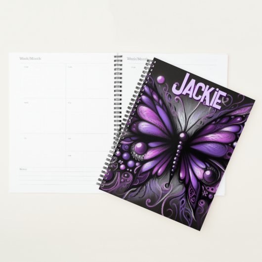 Whimsical Gothic Butterfly Lila Personalisiert Planer (Anzeige)