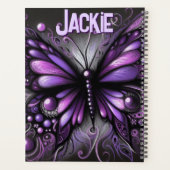 Whimsical Gothic Butterfly Lila Personalisiert Planer (Rückseite)