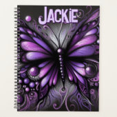 Whimsical Gothic Butterfly Lila Personalisiert Planer (Vorderseite)