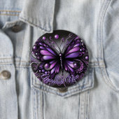 Whimsical Gothic Butterfly Purple Personalized Button (Beispiel)