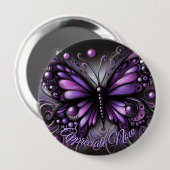 Whimsical Gothic Butterfly Purple Personalized Button (Vorne & Hinten)
