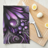Whimsical Gothic Butterfly Purple Personalized Geschirrtuch (Viertel Falte)