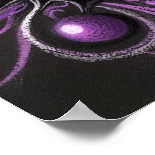 Whimsical Gothic Butterfly Purple Personalized Poster (Ecke)